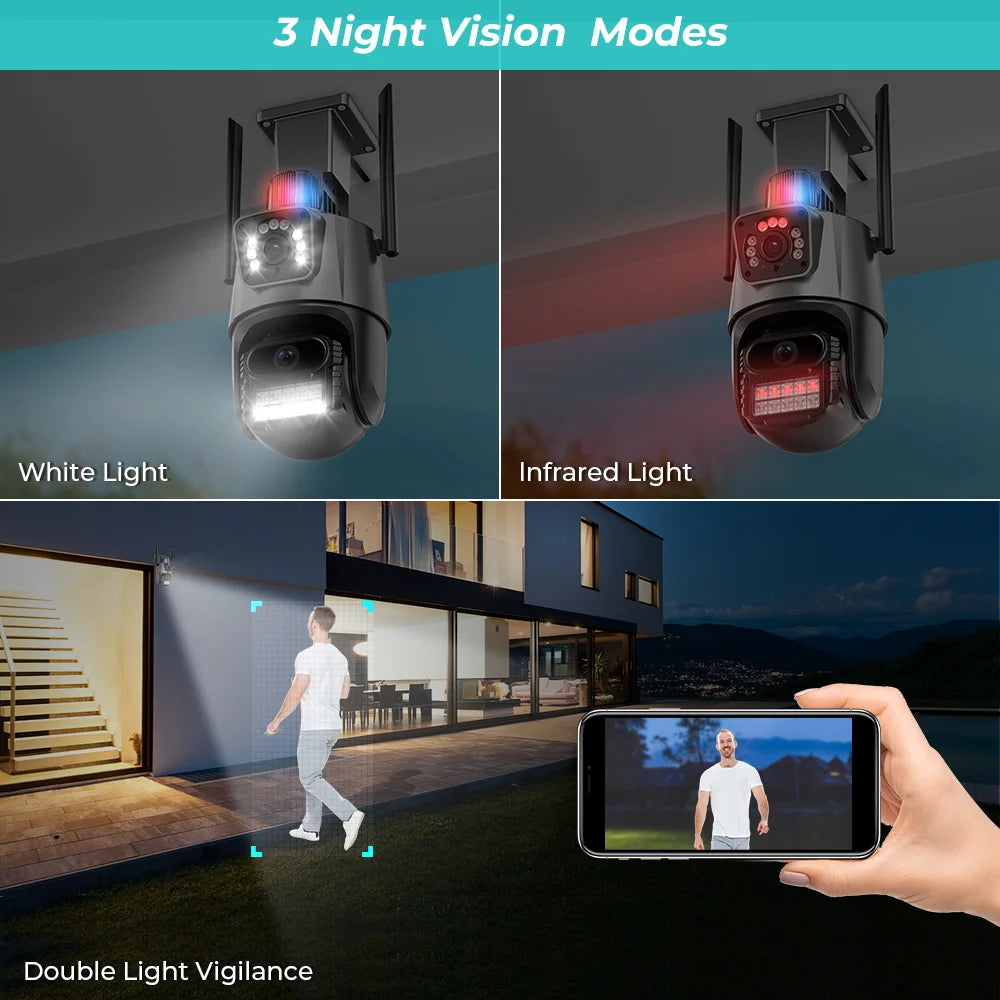 8MP PTZ WiFi Camera with Dual Screen Color Night Vision