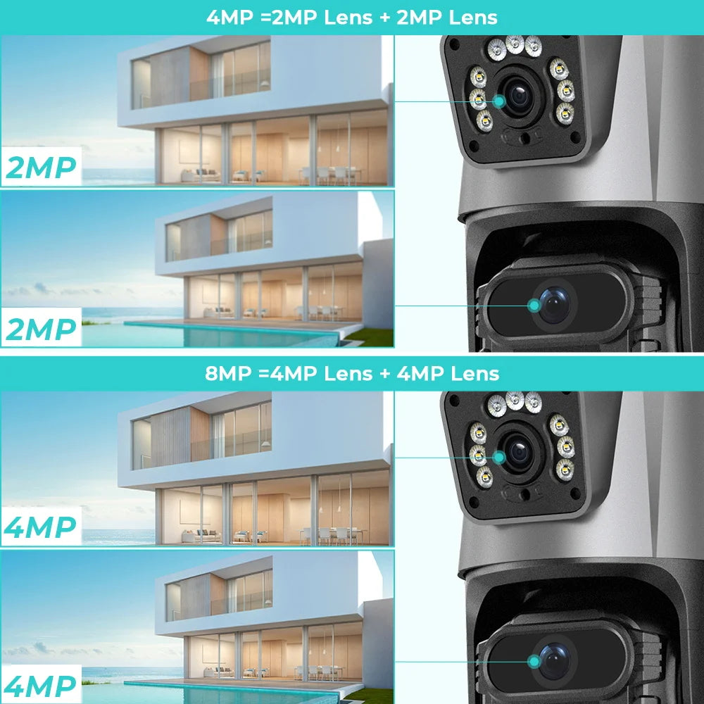 8MP PTZ WiFi Camera with Dual Screen Color Night Vision