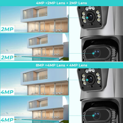 8MP PTZ WiFi Camera with Dual Screen Color Night Vision