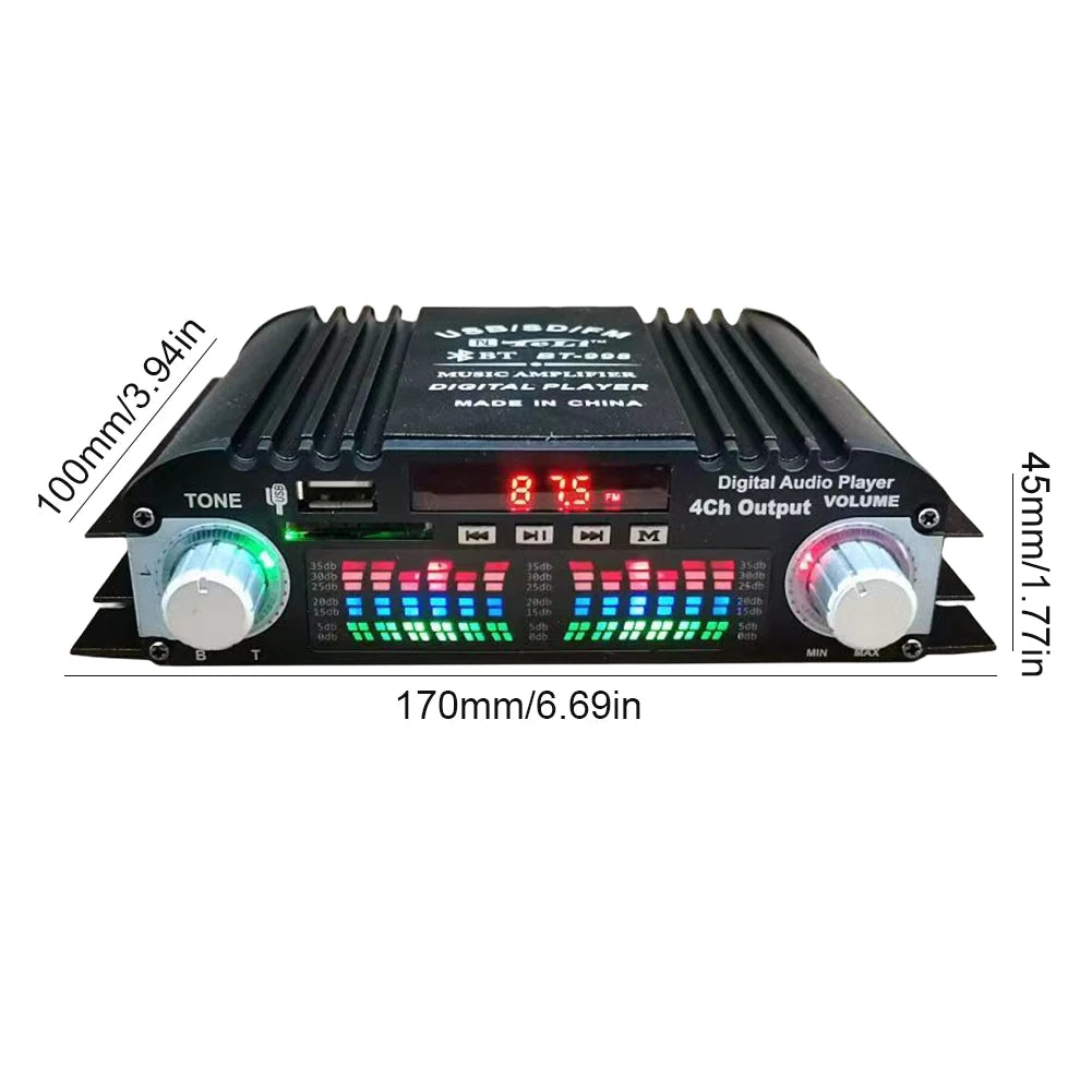 1600W Peak Power Digital 4 Channel Audio Amplifier