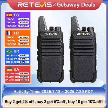 RETEVIS RT622 Walkie Talkie Mini 2 pcs PMR 446 Portable Two-way Radio
